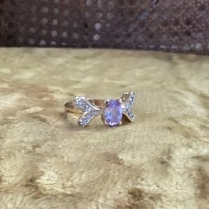 Amethyst Purple Costume Jewelry Butterfly Ring